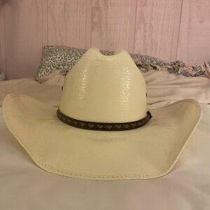 Justin Boots Cream Cowboy Hat with Brown Band